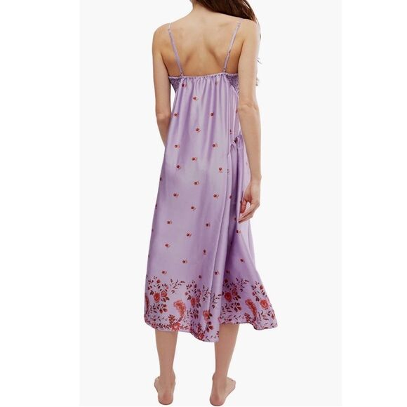 Free People Intimately On My Own Floral Satin Nightgown/Dress New! - Picture 2 of 10